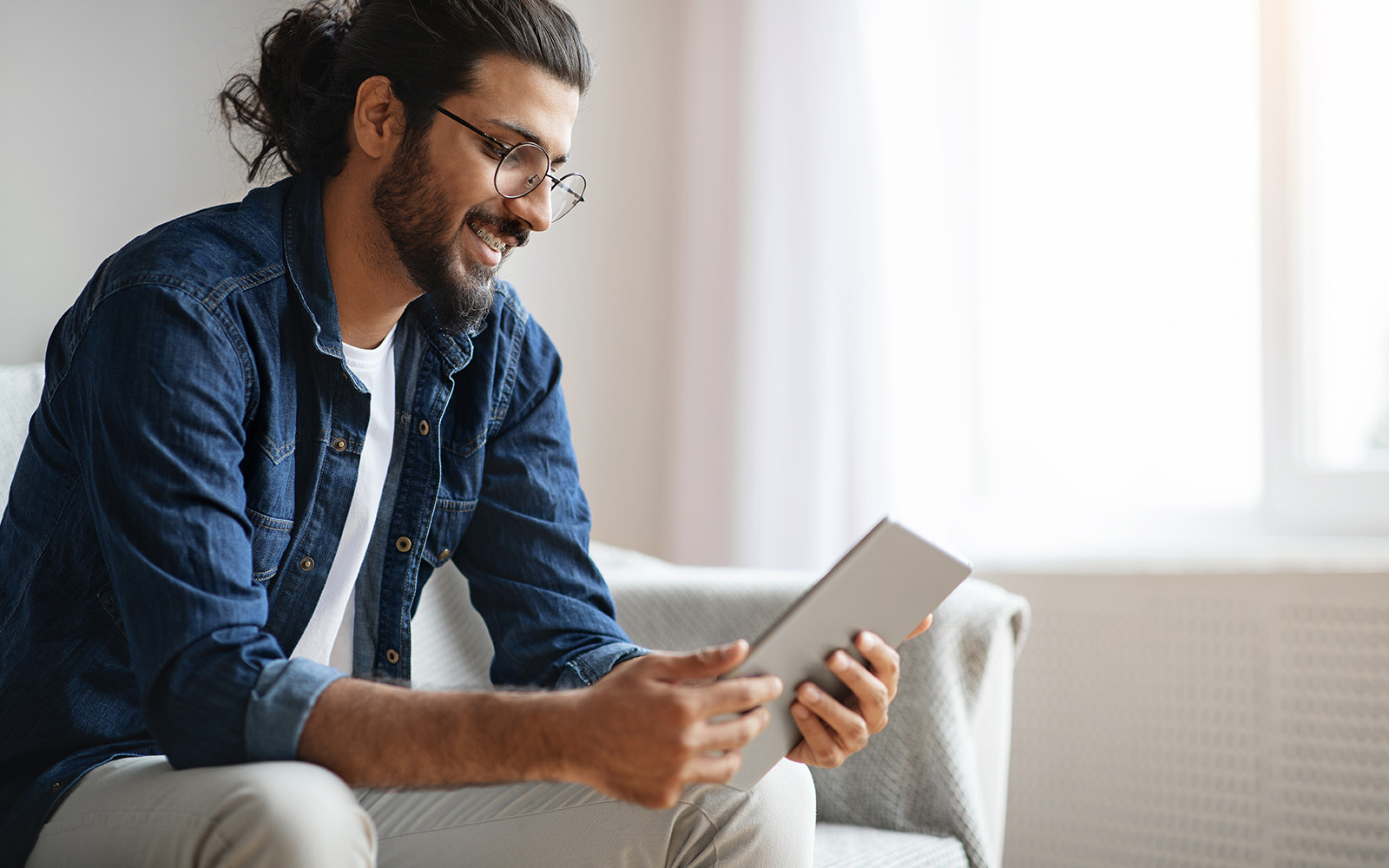 Man on tablet