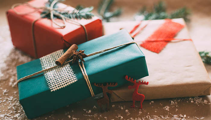 A stack of gift boxes